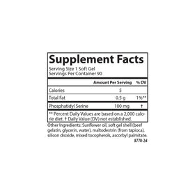 Carlson Phosphatidyl Serine gélules molles, vue de dos