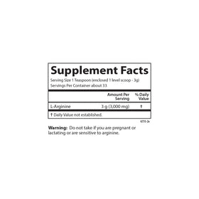 Carlson Poudre L-Arginine 100 g en poudre dans un verre