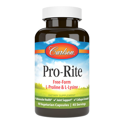 Carlson Pro-Rite L-Lysine & L-Proline 90 Capsules front view