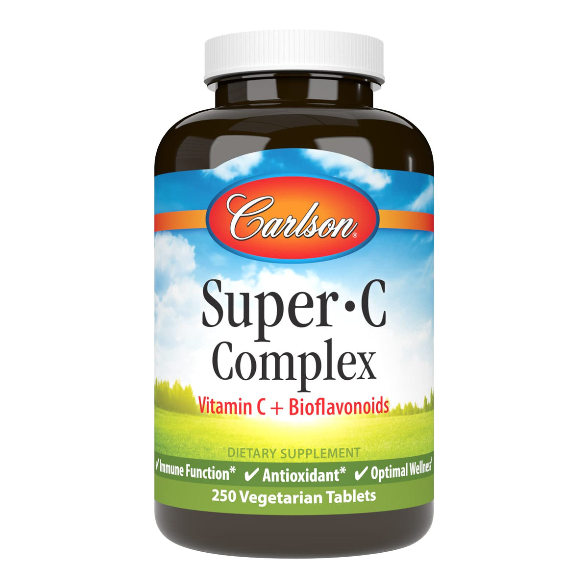 Carlson Super-C Complex 500 mg 250 comprimés végétariens, vue de face