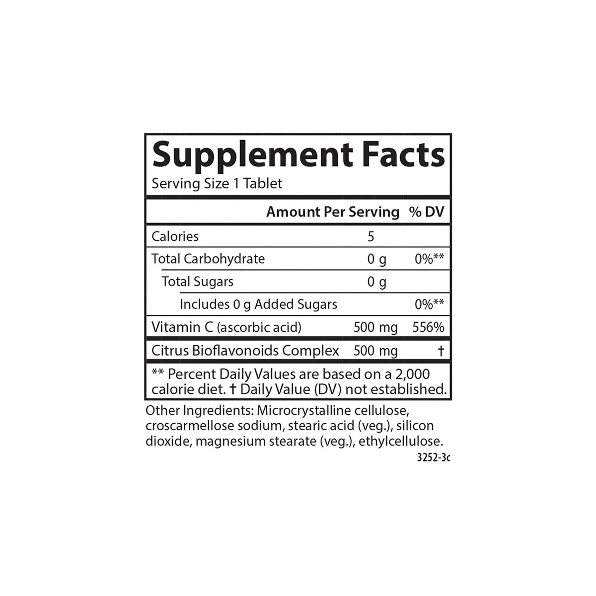Carlson Super-C Complex 500 mg comprimés végétariens, dosage