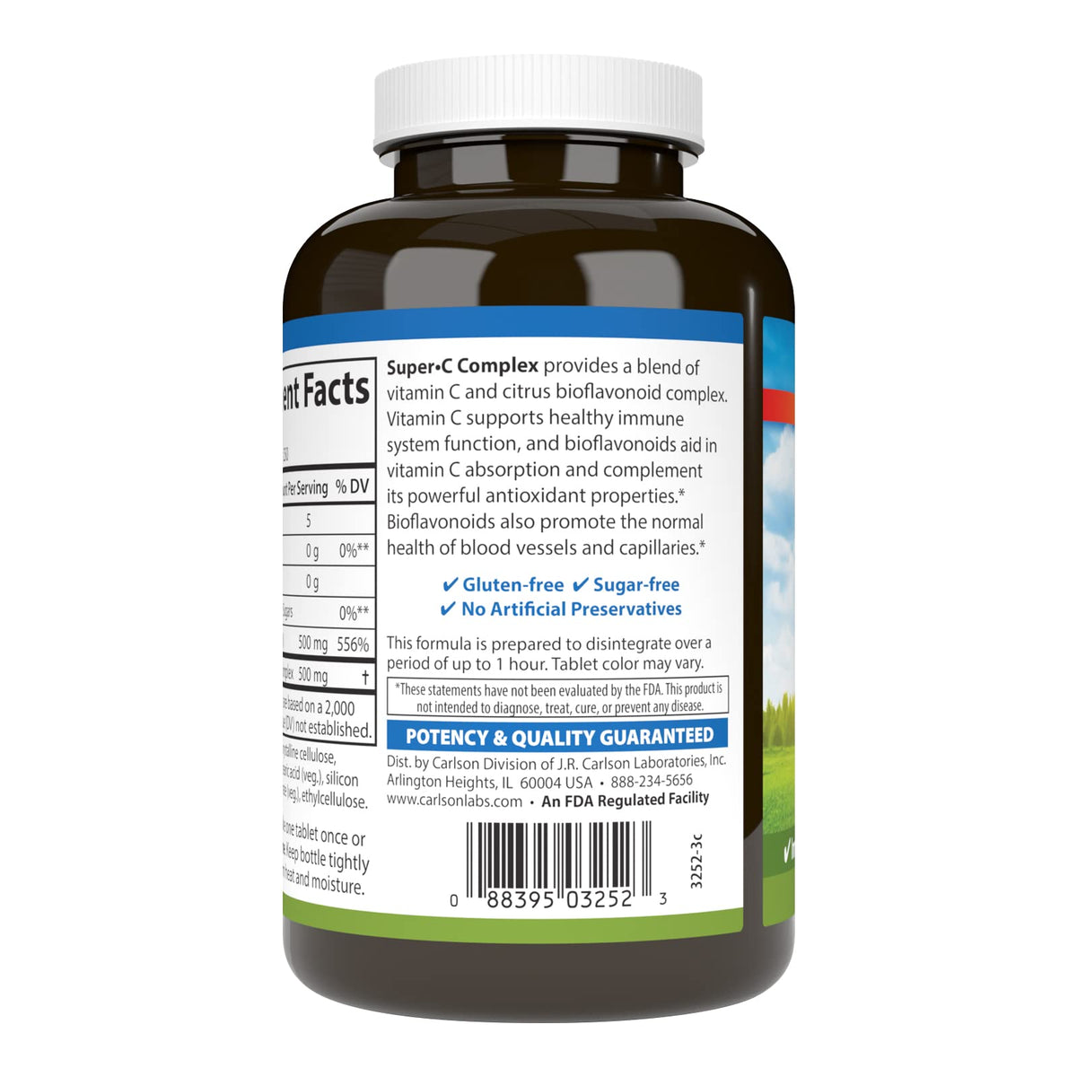 Carlson Super-C Complex 500 mg comprimés végétariens, emballage