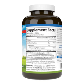 Carlson Super-C Complex 500 mg comprimés végétariens, vue latérale