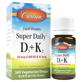 Carlson Super Daily D3 + K2 360 gouttes flacon avant