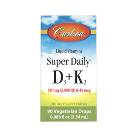 Carlson Super Daily D3 + K2 50 mcg avec des accessoires de santé
