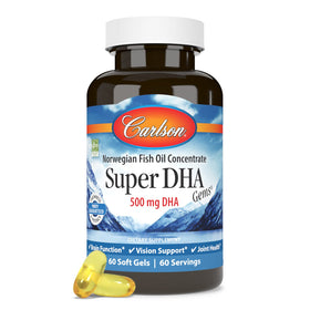 Carlson Super DHA Gems 500 mg gélules avec mains