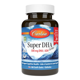 Carlson Super DHA Gems 500 mg gélules de DHA en boîte