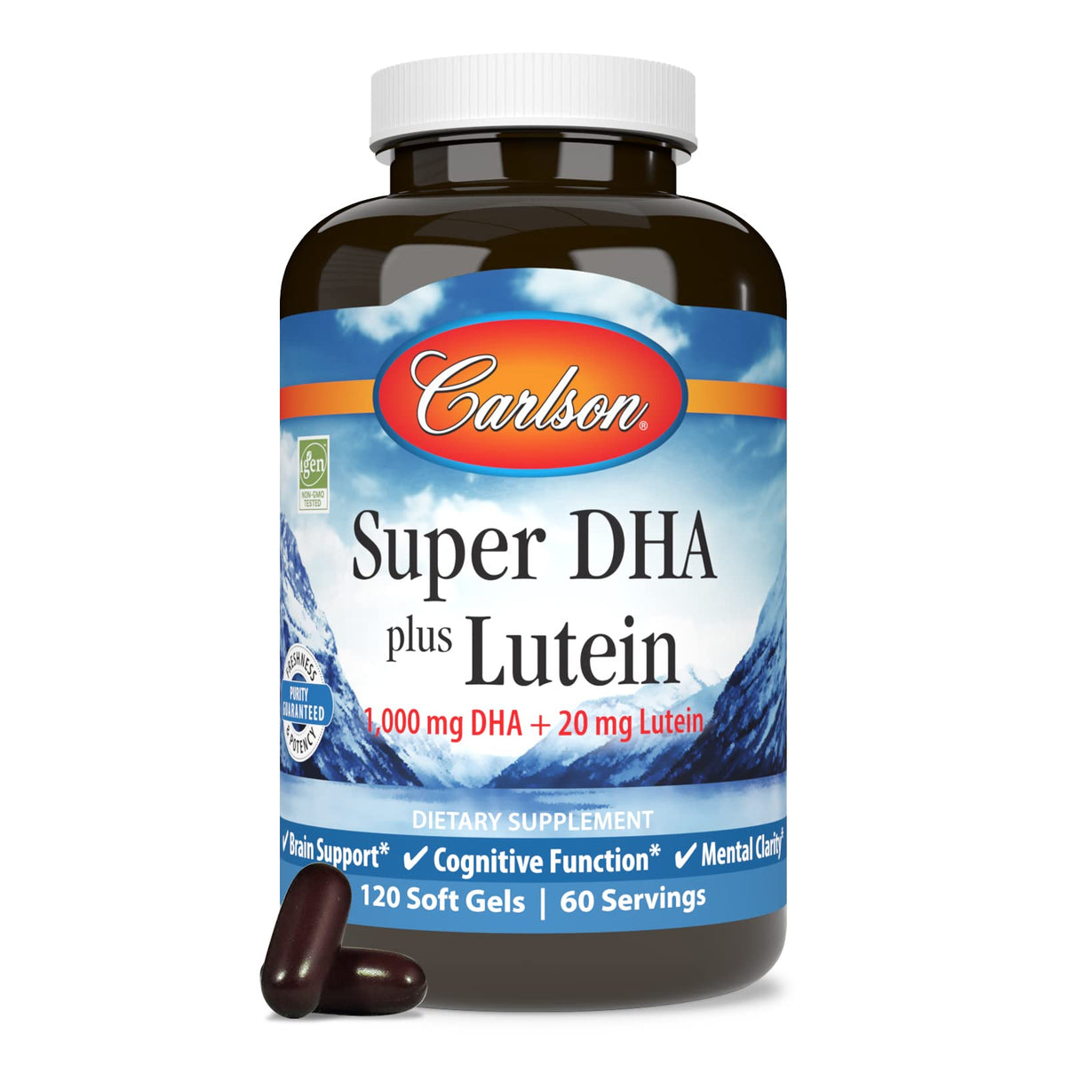 Carlson Super DHA Plus Lutein 1000 mg gélules avec d'autres suppléments
