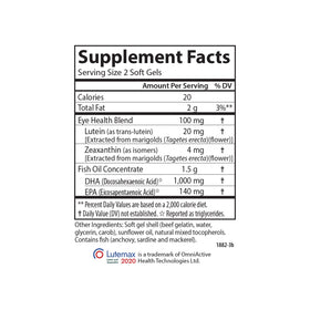 Carlson Super DHA Plus Lutein 1000 mg gélules sur une table