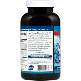 Carlson Super Omega-3 Gems 1200 mg gélules molles avec vue sur les ingrédients