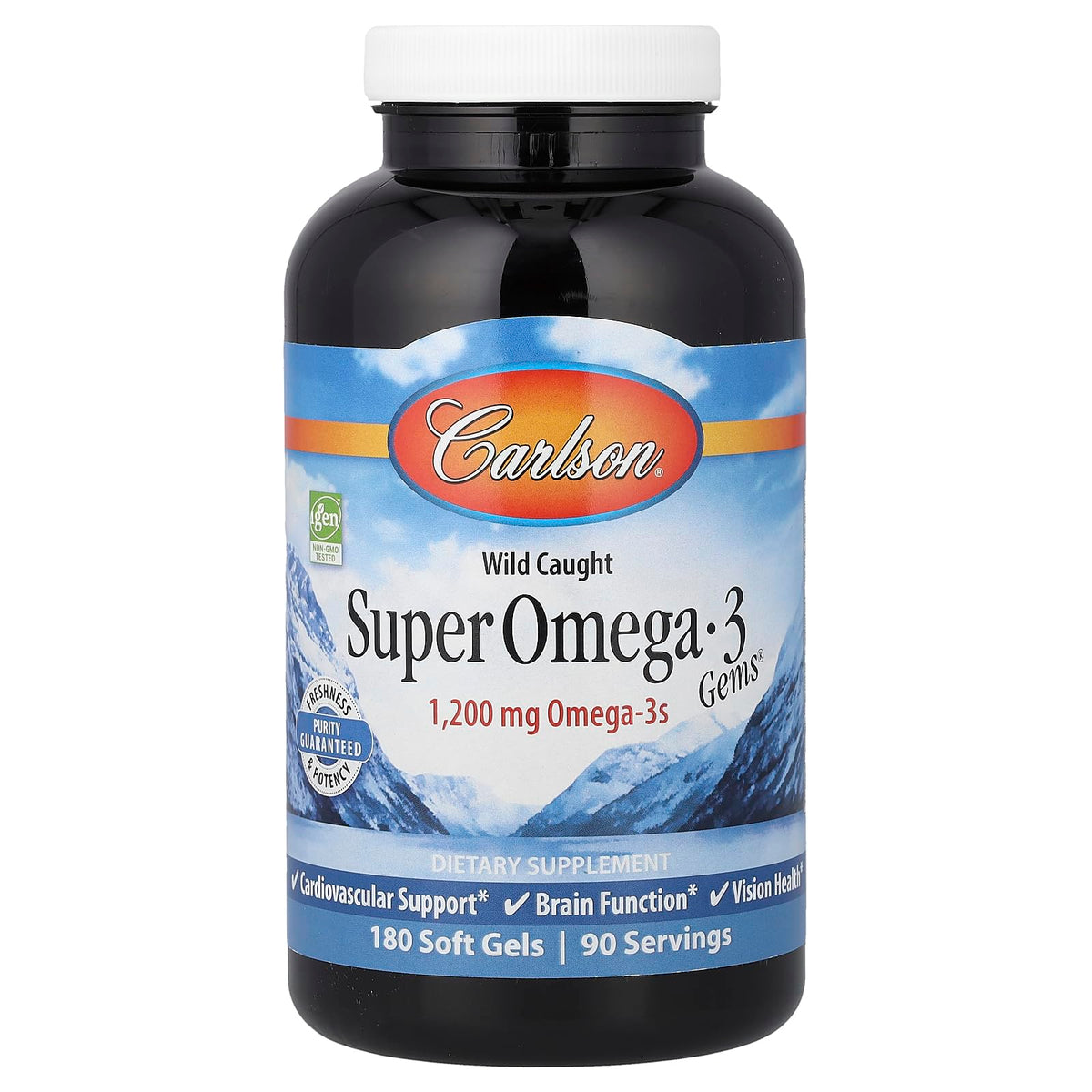 Carlson Super Omega-3 Gems 1200 mg gélules molles en boîte