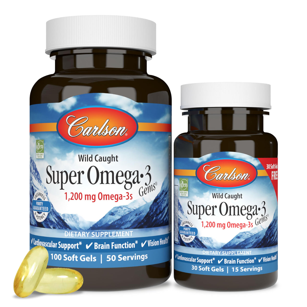 Carlson Super Omega-3 Gems 1200 mg gélules vue avant