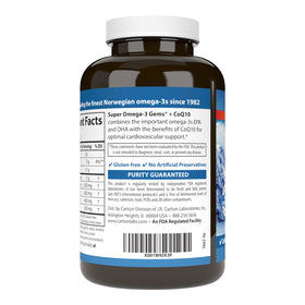 Carlson Super Omega-3 Gems + CoQ10 1200 mg gélules ouvertes avec dosage