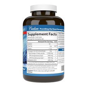 Carlson Super Omega-3 Gems + CoQ10 1200 mg gélules vue de côté