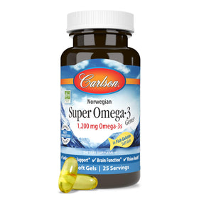 Carlson Super Omega-3 Gems en situation sur une table