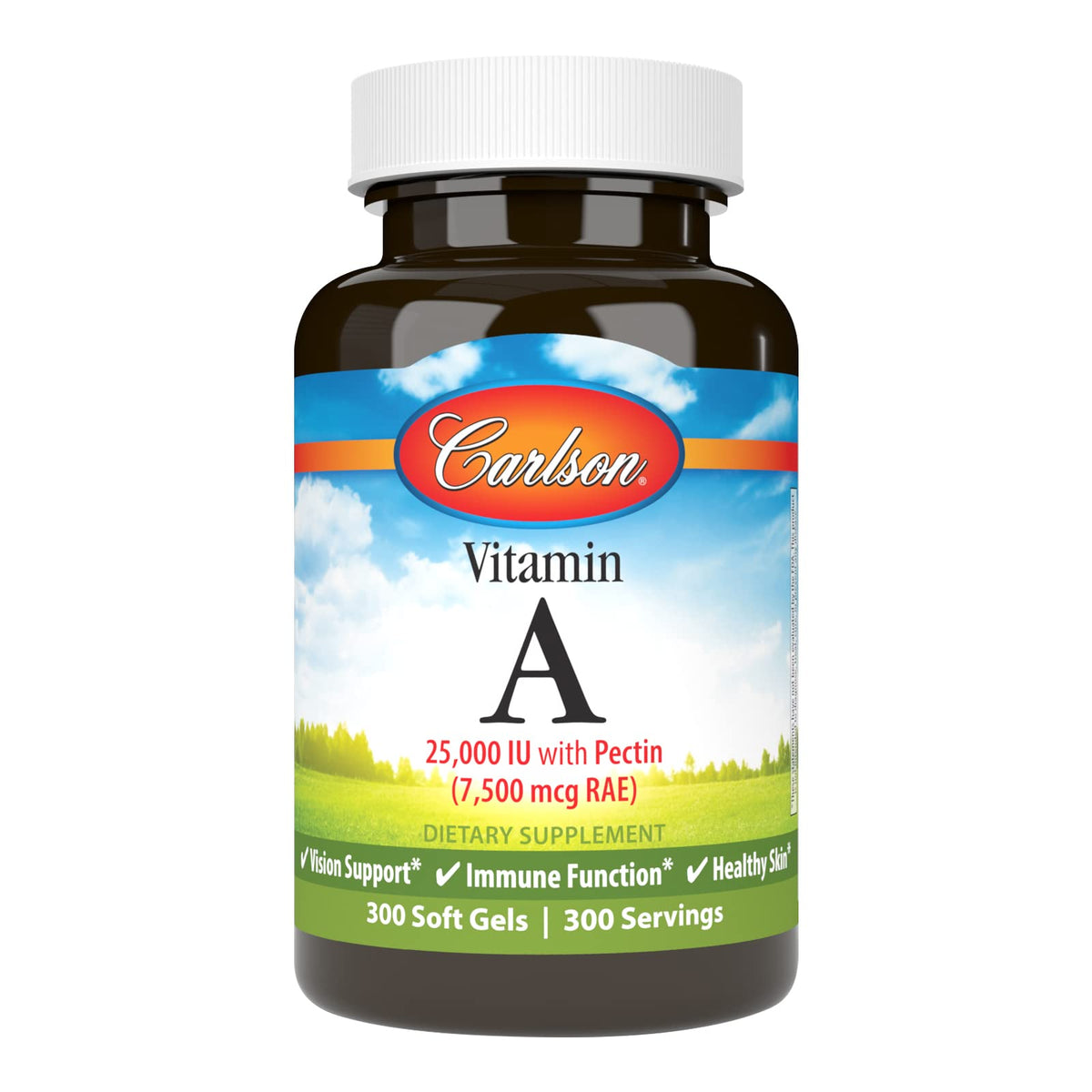 Carlson Vitamine A 25000 UI 300 gélules souples vue de face
