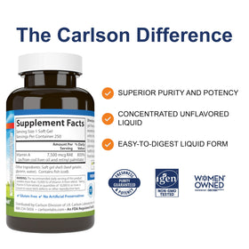 Carlson Vitamine A 25000 UI gélules molles, vue de côté