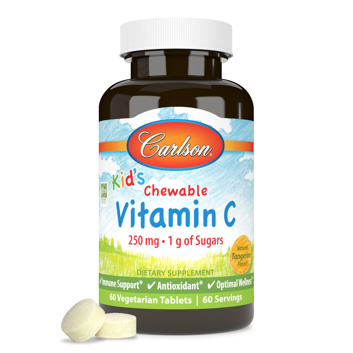 Carlson Vitamine C 250 mg 60 comprimés à mâcher, vue de face