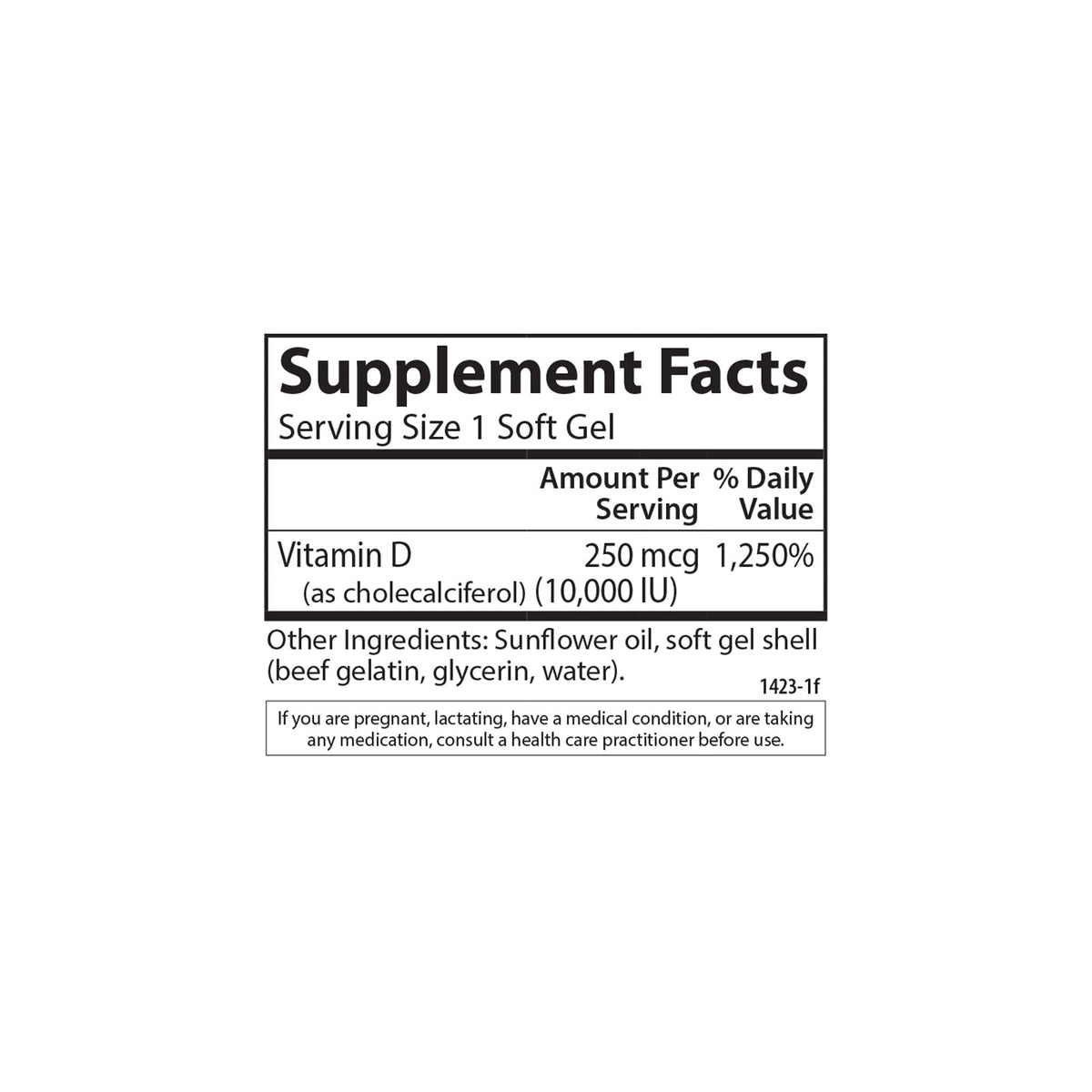 Carlson Vitamine D3 10000 UI gélules molles avec dosage