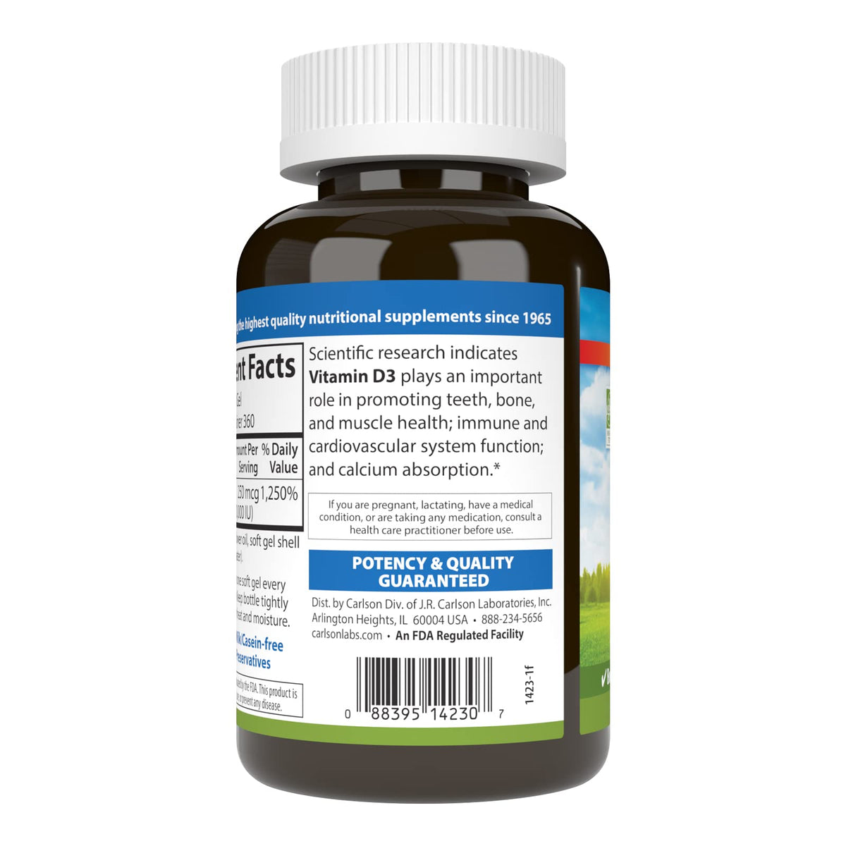 Carlson Vitamine D3 10000 UI gélules molles en boîte