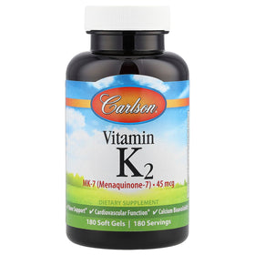 Carlson Vitamine K2-7 gélules 180 compte, emballage avant