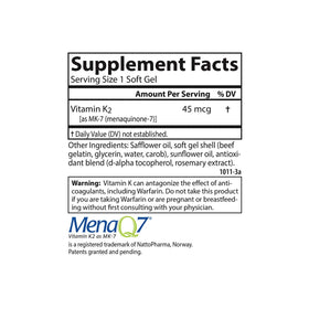 Carlson Vitamine K2 MK-7 45 mcg gélules douces avec boîte