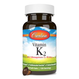 Carlson Vitamine K2 MK-7 90 mcg arrière du flacon