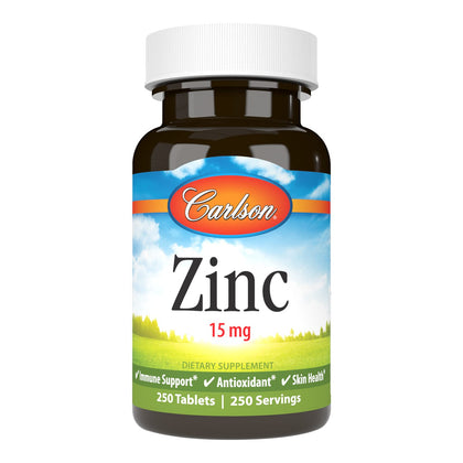 Carlson Zinc 15 mg 250 comprimés vue de face