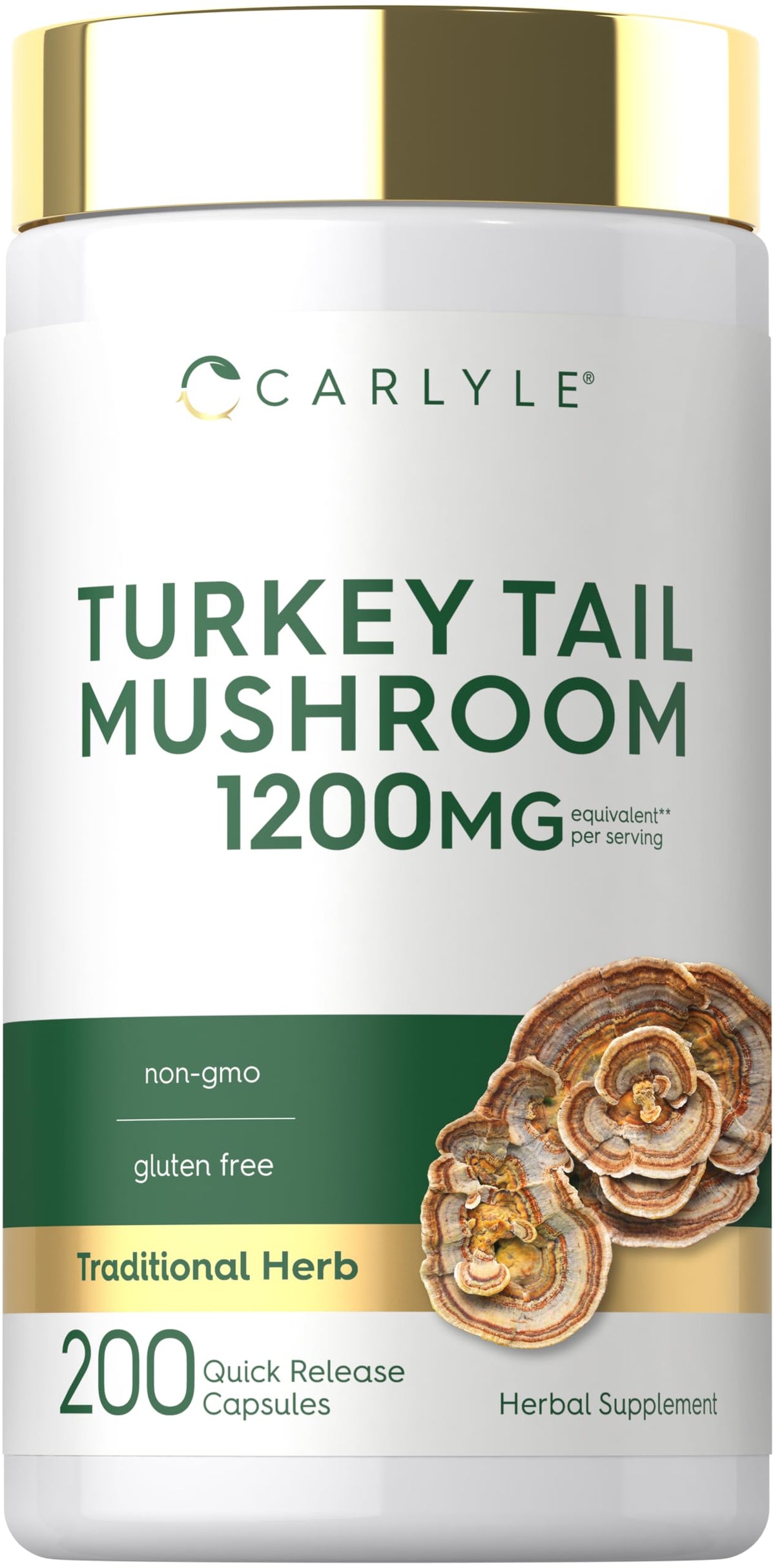 Carlyle 200 capsules de champignon Turkey Tail vue avant