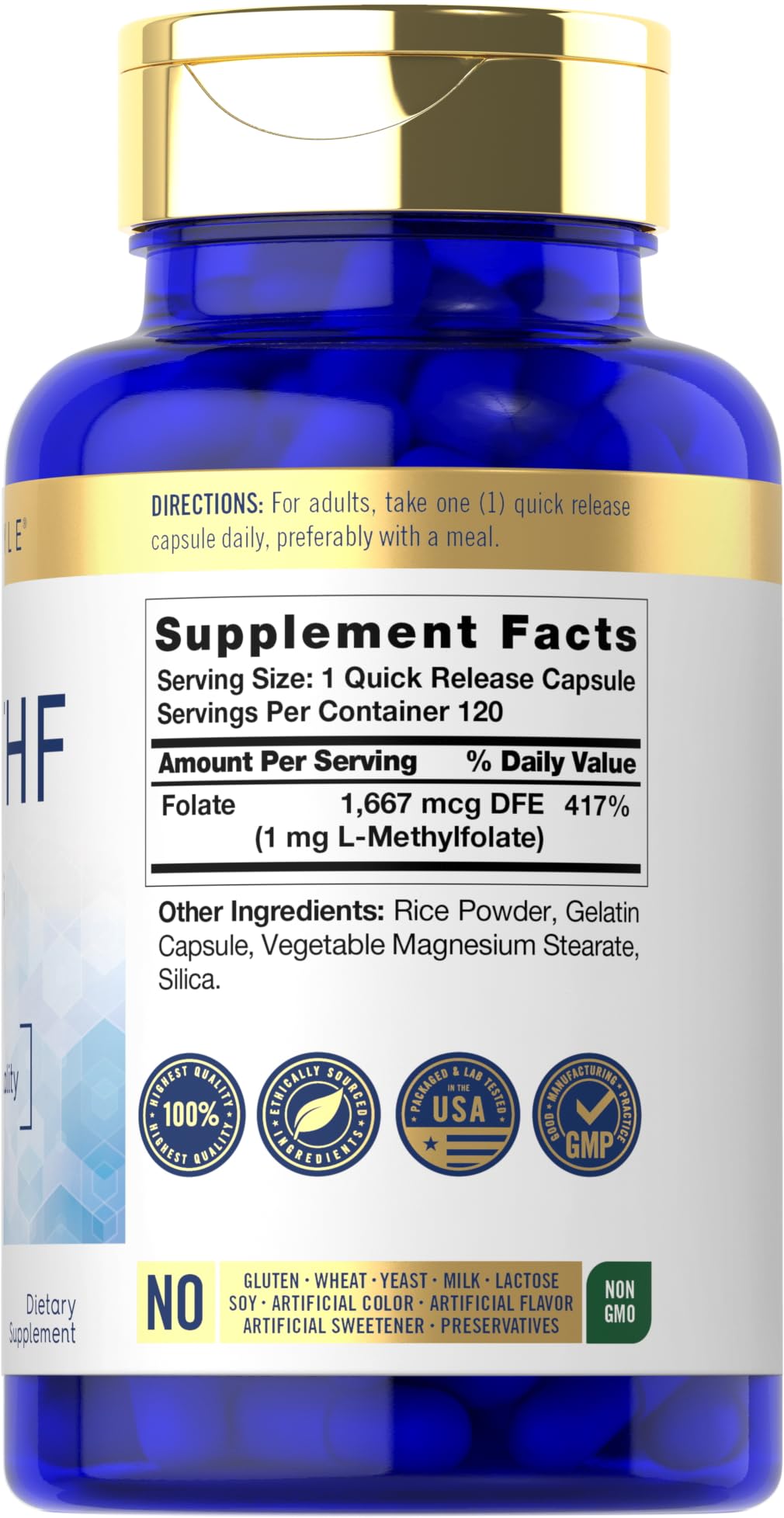 Carlyle 5-MTHF L Methylfolate 1mg 120 capsules emballage