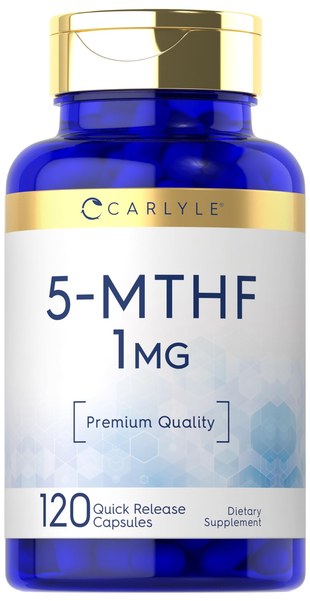 Carlyle 5-MTHF L Methylfolate 1mg 120 capsules vue de face