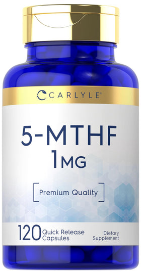 Carlyle 5-MTHF L Methylfolate 1mg 120 capsules vue de face