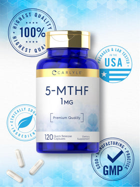 Carlyle 5-MTHF L Methylfolate 1mg capsules côté
