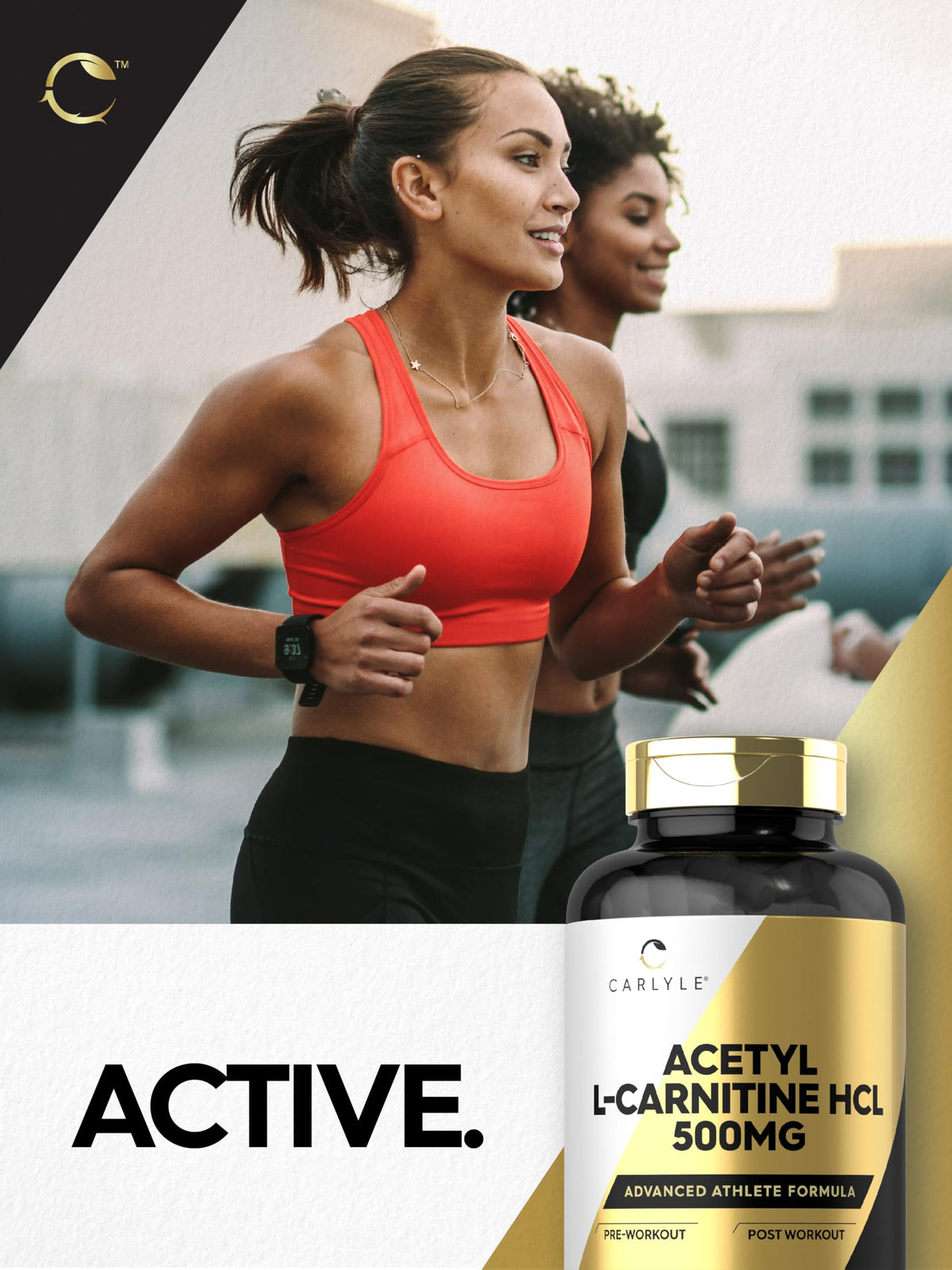 Carlyle Acétyl L-Carnitine 500mg Capsules - capsules en gros plan
