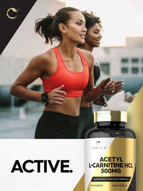 Carlyle Acétyl L-Carnitine 500mg Capsules - capsules en gros plan