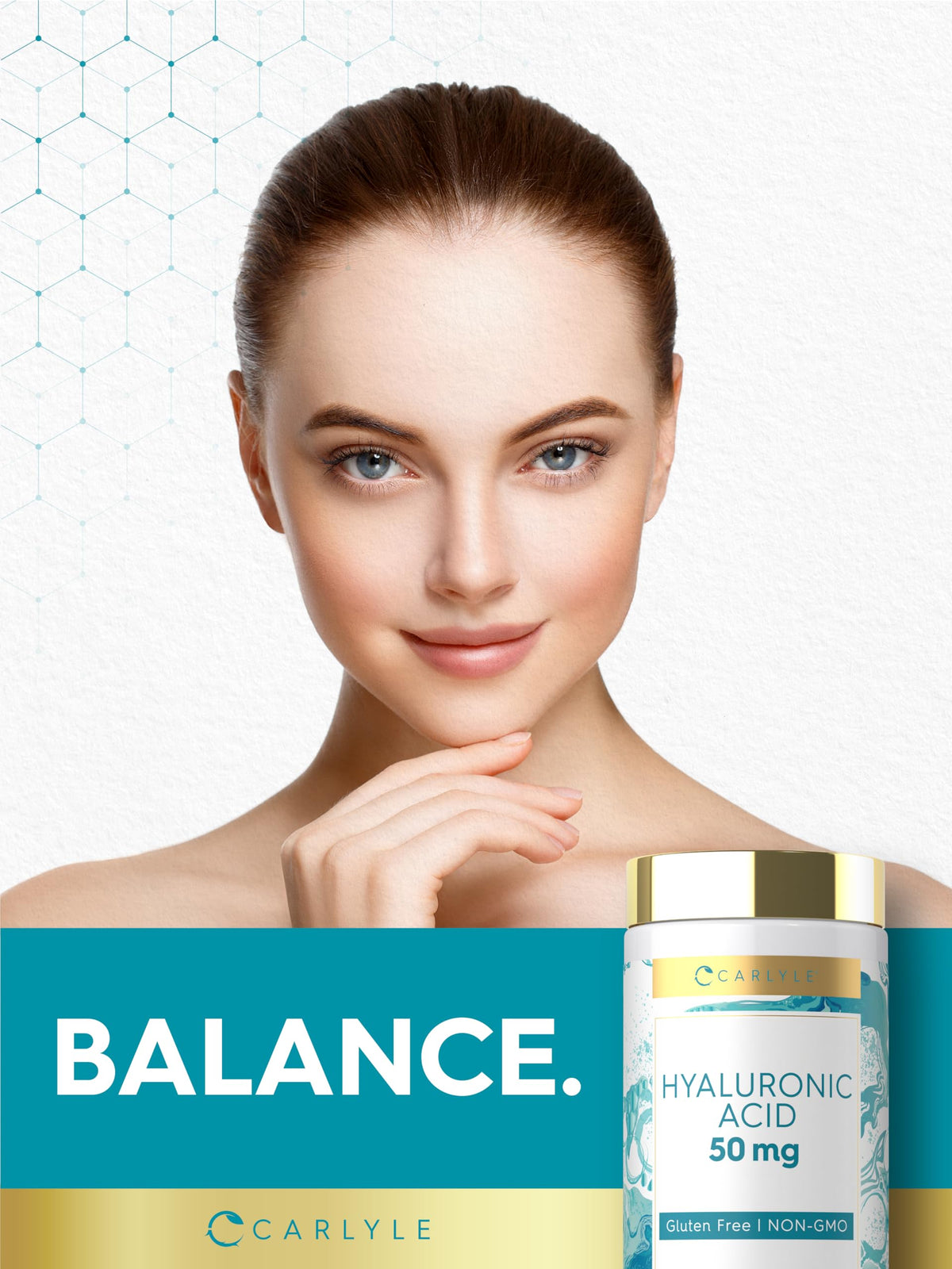 Carlyle Acide Hyaluronique 50 mg, capsules dans une main