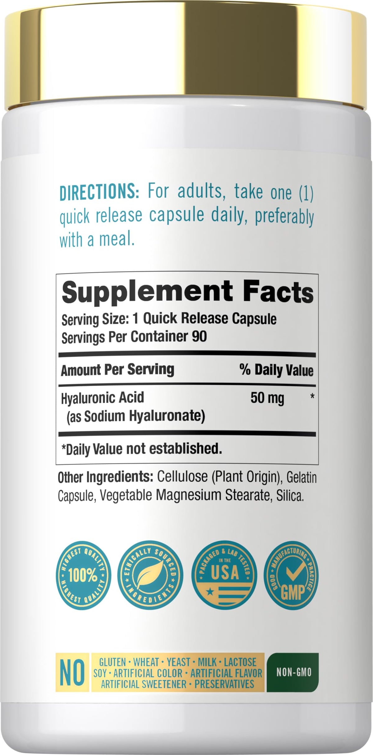Carlyle Acide Hyaluronique 50 mg, capsules sur fond blanc