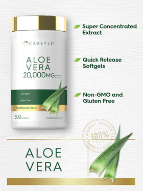 Carlyle Aloe Vera Capsules sur un fond blanc