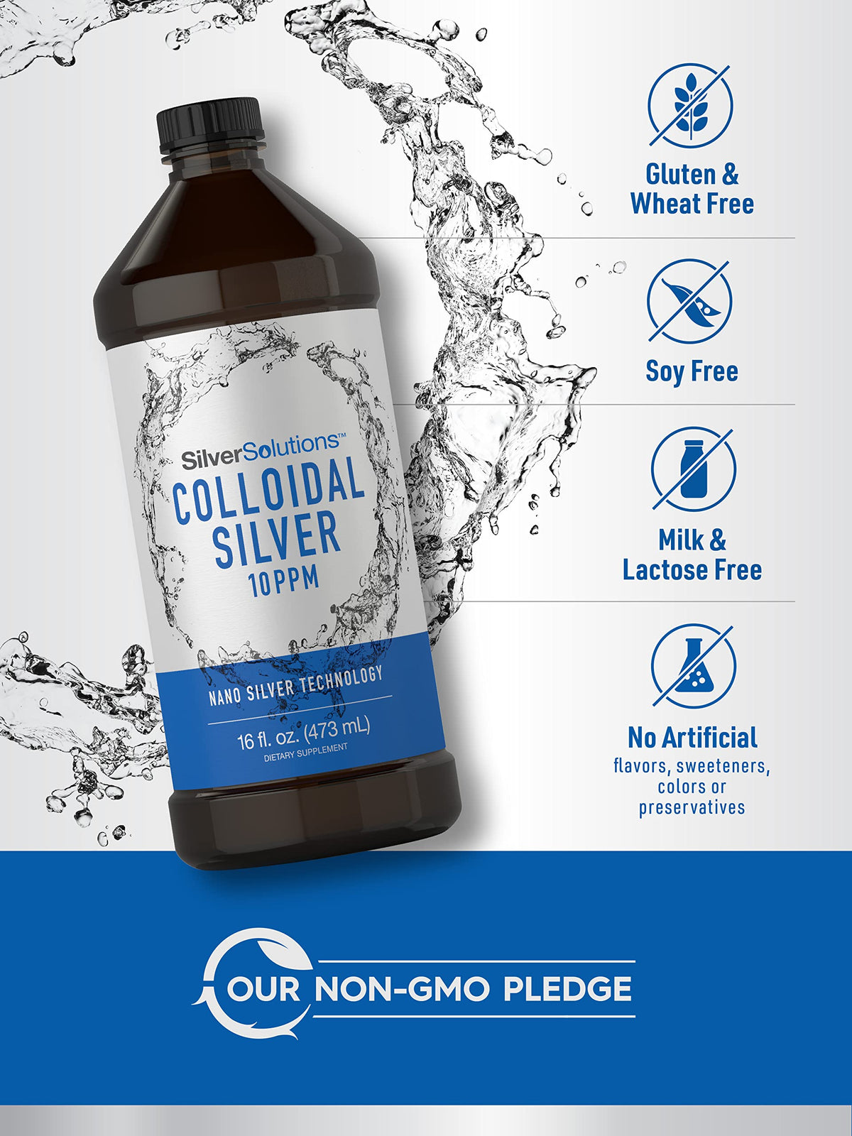 Carlyle Argent Colloïdal Liquide 10 PPM avec verre