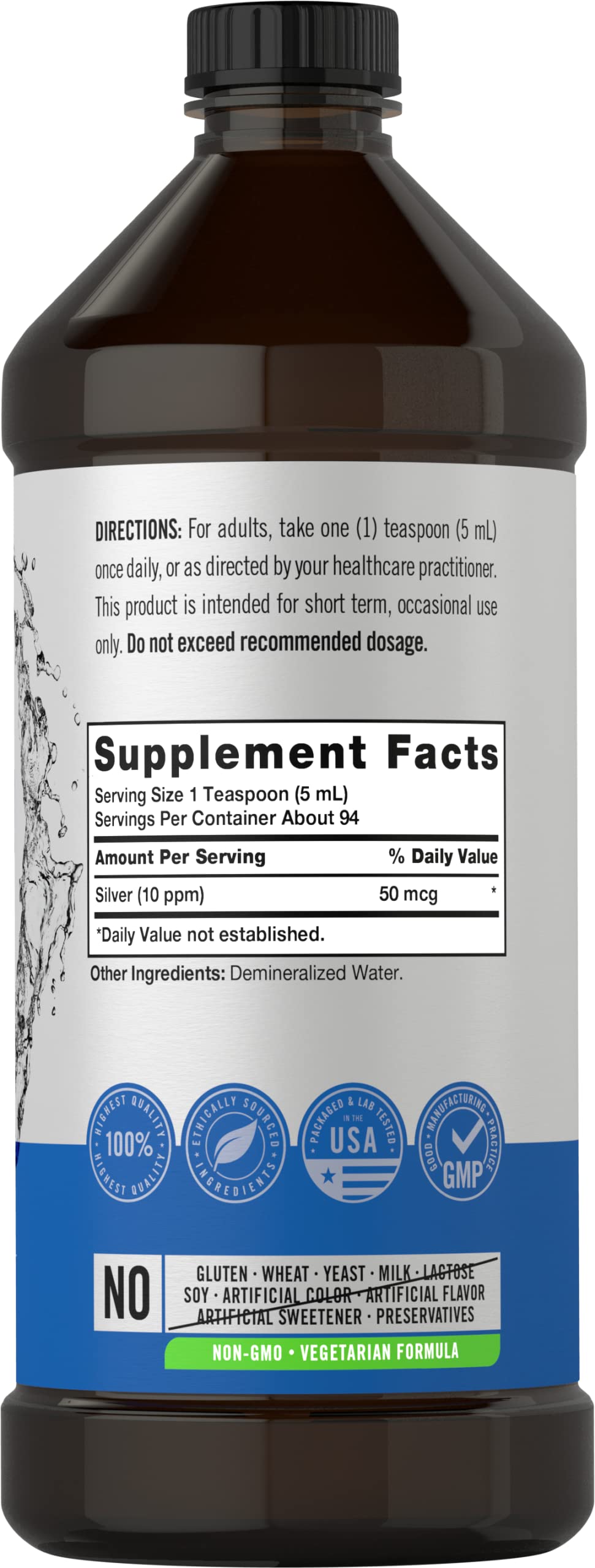 Carlyle Argent Colloïdal Liquide 10 PPM étiquette