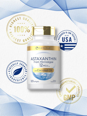 Carlyle Astaxanthin 12mg gélules molles, étiquette détaillée