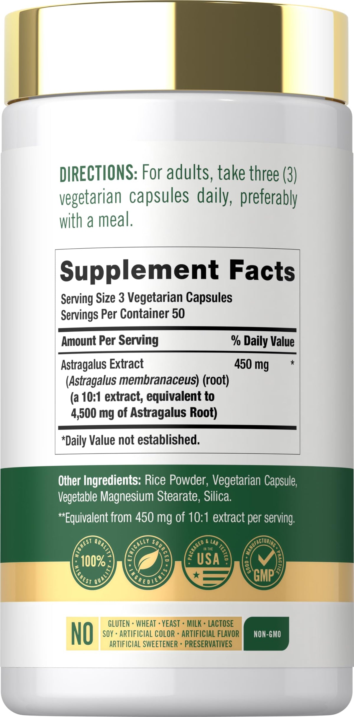 Carlyle Astragale Capsules avec étiquette et informations