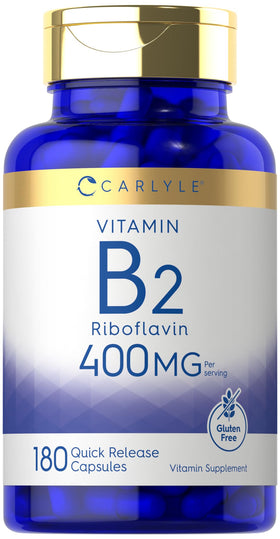 Carlyle B2 Riboflavine 400mg boîte de 180 gélules vue avant