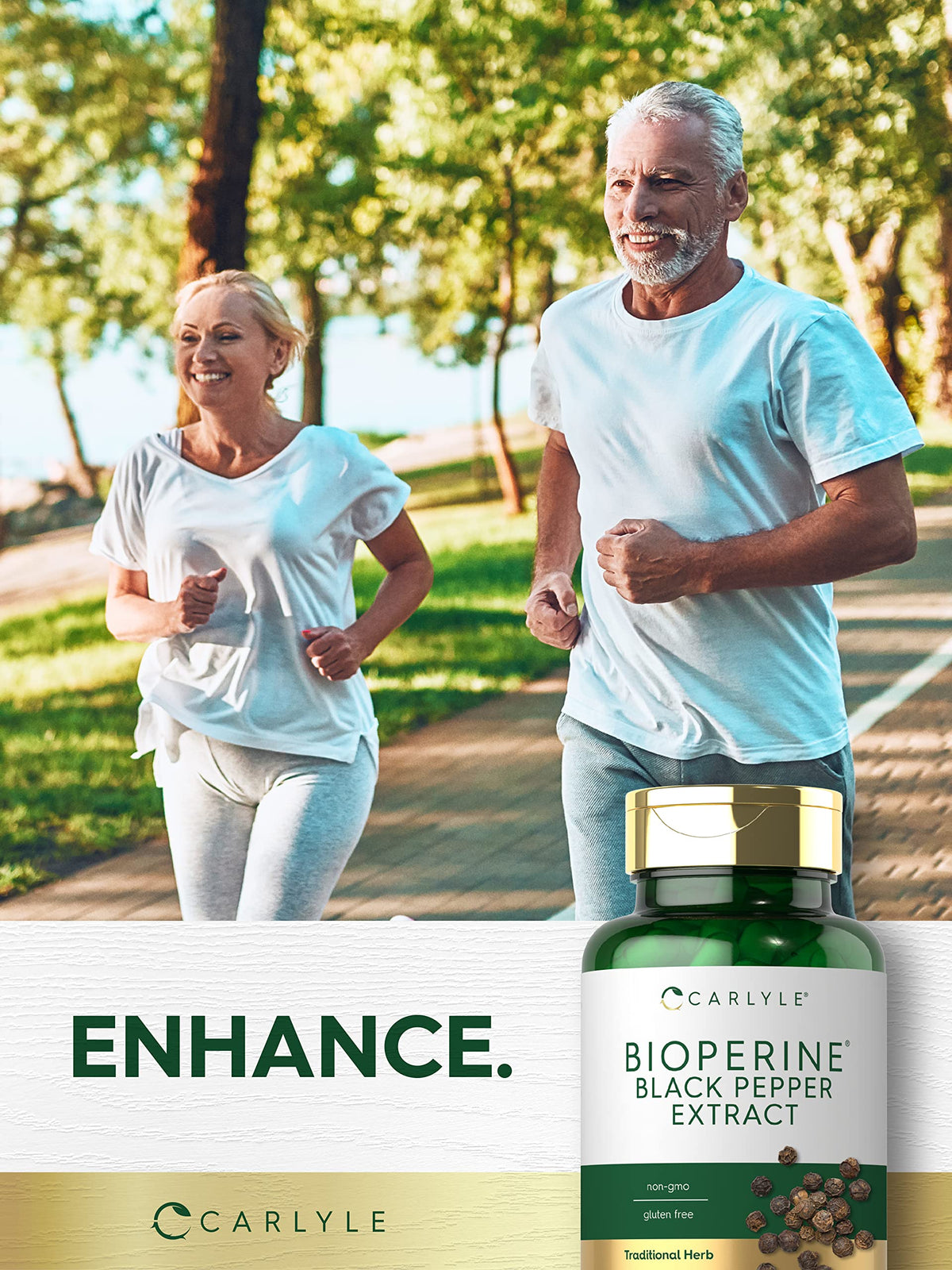 Carlyle Bioperine 10mg capsules sur fond blanc