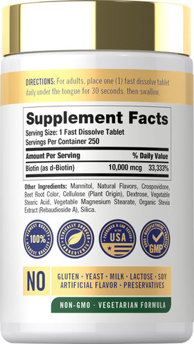 Carlyle Biotine 10 000 mcg comprimés avec saveur naturelle de baies