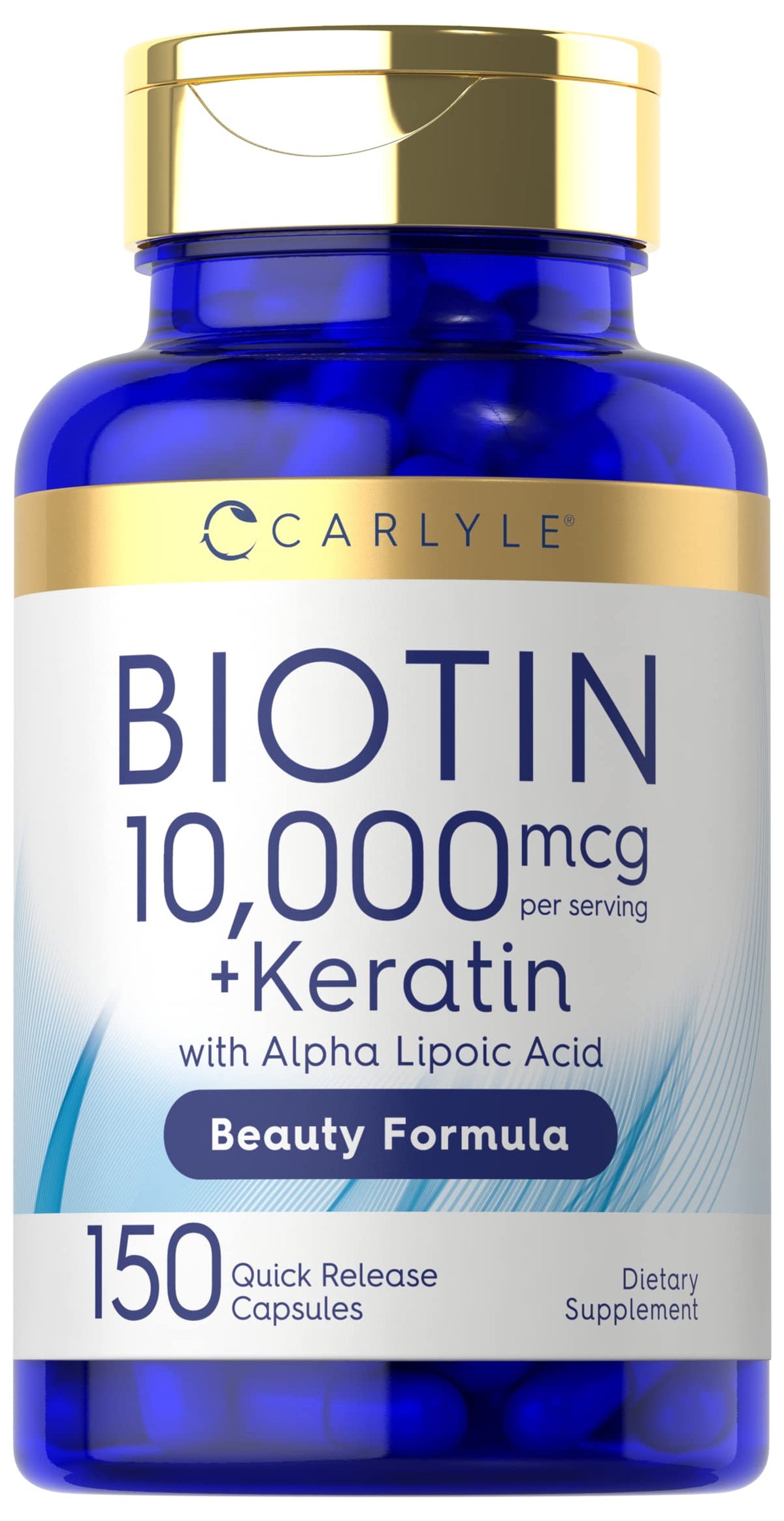 Carlyle Biotine 10000mcg 150 capsules vue de face