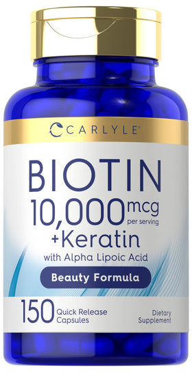 Carlyle Biotine 10000mcg 150 capsules vue de face