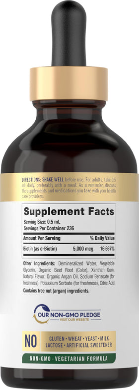 Carlyle Biotine Liquide 5000mcg flacon arrière vue