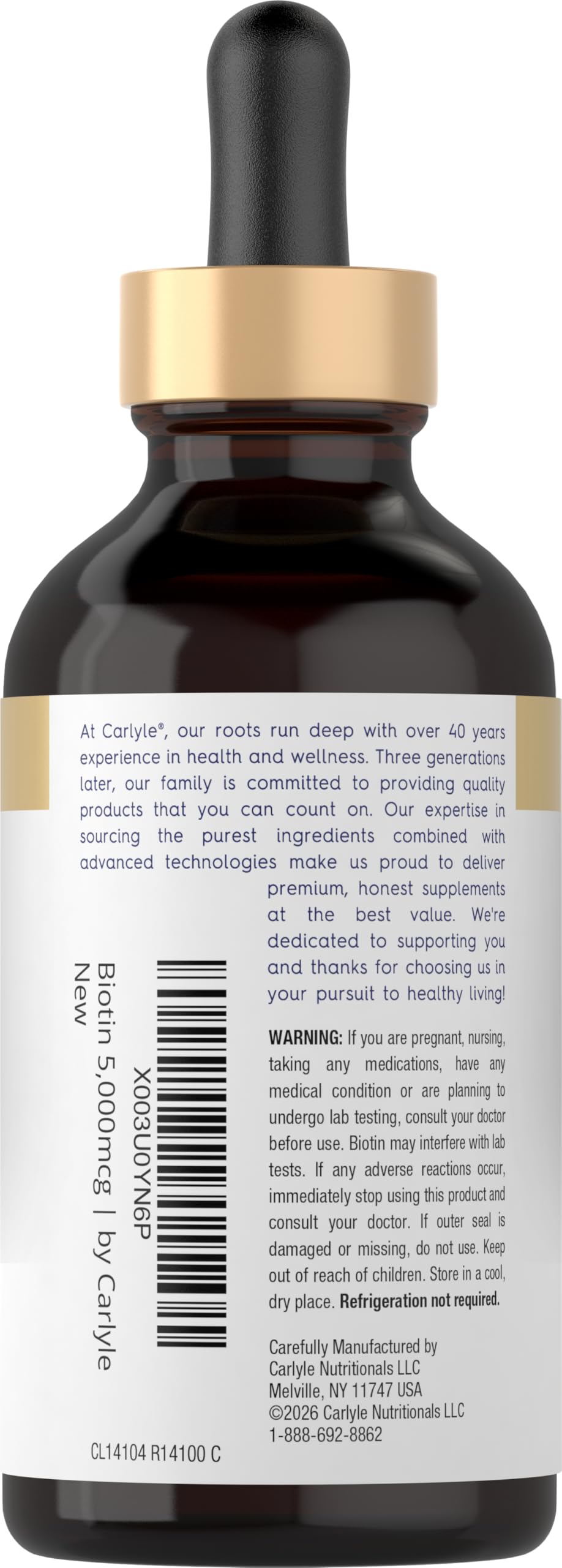 Carlyle Biotine Liquide 5000mcg flacon côté vue