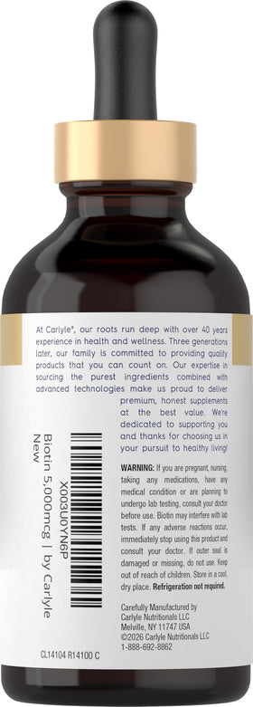Carlyle Biotine Liquide 5000mcg flacon côté vue